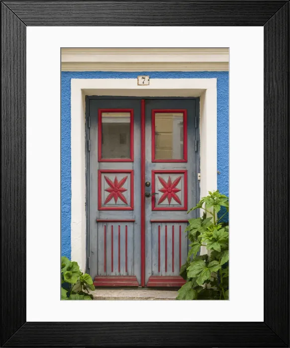 Framed Print : Sweden, Southern Sweden, Ystad, colorful doorway Framed Print : Sweden, Southern Sweden, Ystad, colorful doorway