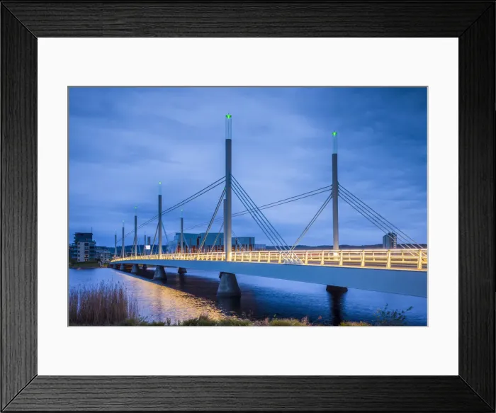 Framed Print : Sweden, Southeast Sweden, Lake Vattern Area, Jonkoping, Munksjon Bay Bridge, dusk Framed Print : Sweden, Southeast Sweden, Lake Vattern Area, Jonkoping, Munksjon Bay Bridge, dusk