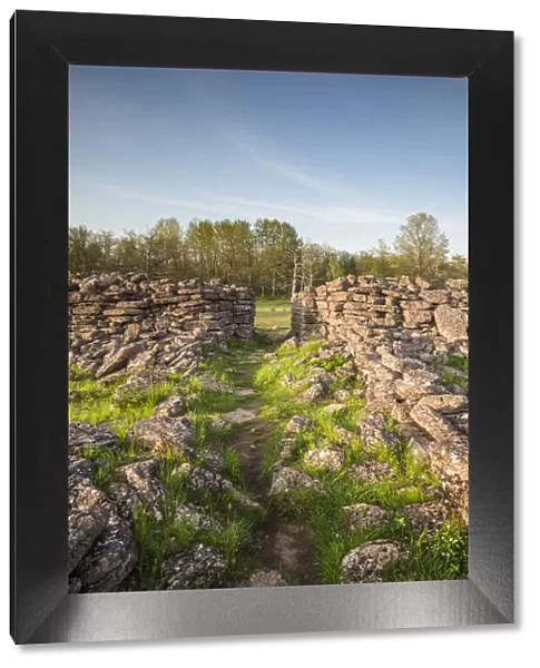 Sweden, Oland Island, Ismantorp, ruins of Ismantorp fortress, Bronze Age fortified town