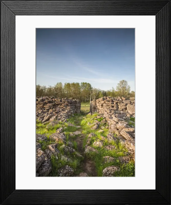 Framed Print : Sweden, Oland Island, Ismantorp, ruins of Ismantorp fortress, Bronze Age fortified town