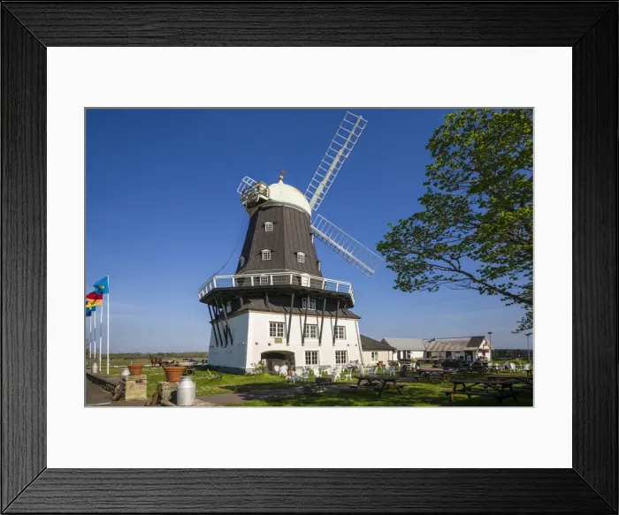 Framed Print : Sweden, Oland Island, Sandvik, Sandvikskvarn, large wooden windmill