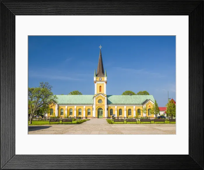 Framed Print : Sweden, Oland Island, Borgholm, Borgholms kyrka, town church Framed Print : Sweden, Oland Island, Borgholm, Borgholms kyrka, town church