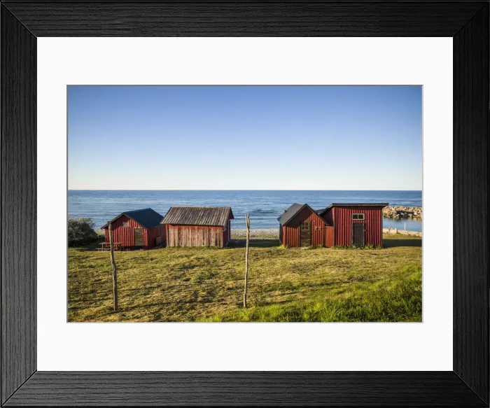Framed Print : Sweden, Gotland Island, Hallshuk, fishing shacks Framed Print : Sweden, Gotland Island, Hallshuk, fishing shacks