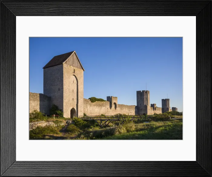 Framed Print : Sweden, Gotland Island, Visby, 12th century city wall, most complete midieval city wall Framed Print : Sweden, Gotland Island, Visby, 12th century city wall, most complete midieval city wall