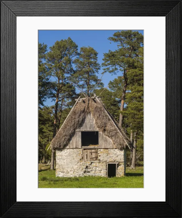 Framed Print : Sweden, Faro Island, Broa, antique barn Framed Print : Sweden, Faro Island, Broa, antique barn