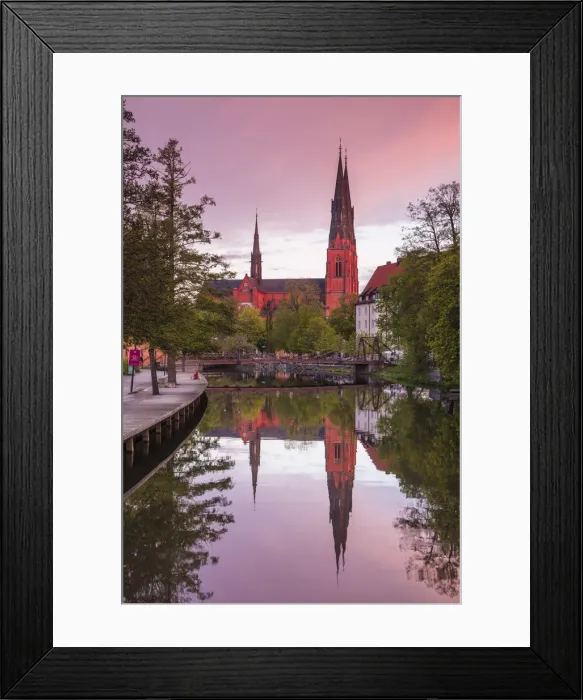 Framed Print : Sweden, Central Sweden, Uppsala, Domkyrka Cathedral, reflection, dusk Framed Print : Sweden, Central Sweden, Uppsala, Domkyrka Cathedral, reflection, dusk