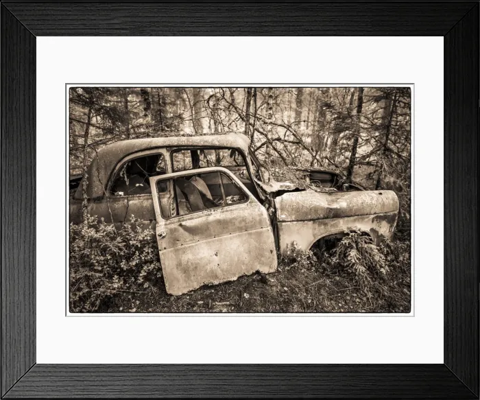 Framed Print : Sweden, Smaland, Ryd, Kyrko Mosse Car Cemetery, former junkyard now pubic park Framed Print : Sweden, Smaland, Ryd, Kyrko Mosse Car Cemetery, former junkyard now pubic park