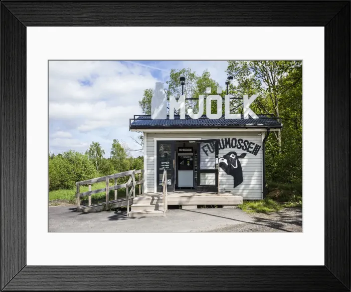 Framed Print : Sweden, Scania, Hasselholm, outdoor farm milk shop Framed Print : Sweden, Scania, Hasselholm, outdoor farm milk shop