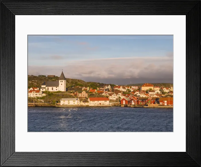 Framed Print : Sweden, Bohuslan, Tjorn Island, Skarhamn, town skyine with Skarhamn church, sunset Framed Print : Sweden, Bohuslan, Tjorn Island, Skarhamn, town skyine with Skarhamn church, sunset