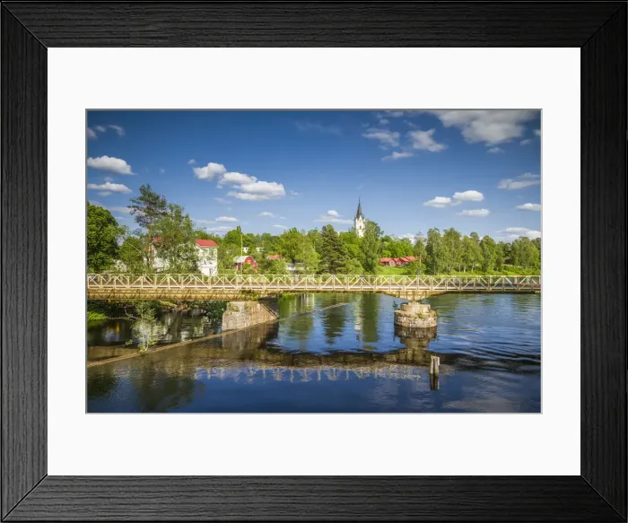 Framed Print : Sweden, Varmland, Sunne, town view with Sunne kyrka church Framed Print : Sweden, Varmland, Sunne, town view with Sunne kyrka church