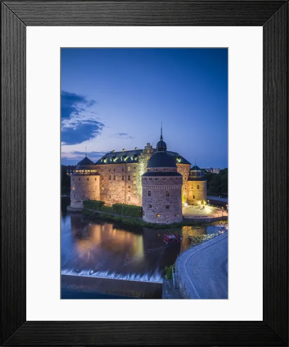 Framed Print : Sweden, Narke, Orebro, Orebro Slottet Castle, dusk, high angle view Framed Print : Sweden, Narke, Orebro, Orebro Slottet Castle, dusk, high angle view