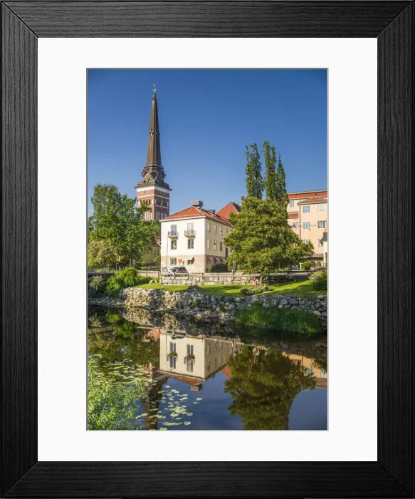 Framed Print : Sweden, Vastmanland, Vasteras, old town buildings by the Svartan River Framed Print : Sweden, Vastmanland, Vasteras, old town buildings by the Svartan River