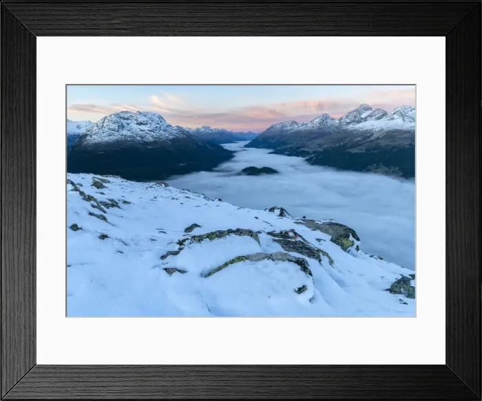 Framed Print : Switzerland, Swiss Alps, Graubuenden, Engadine, view from Muottas Muragl over St. Moritz Framed Print : Switzerland, Swiss Alps, Graubuenden, Engadine, view from Muottas Muragl over St. Moritz