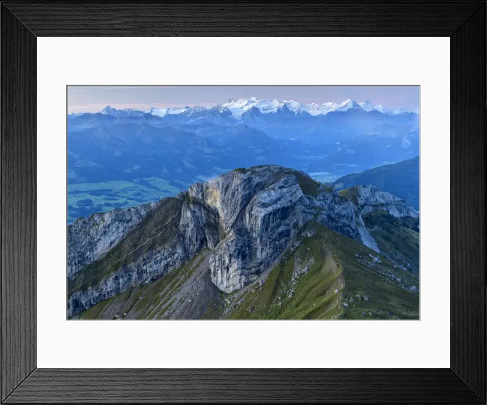 Framed Print : Switzerland, Lucerne, Mount Pilatus looking towards the Bernese Alps