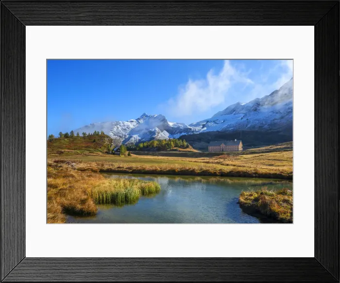Framed Print : Simplon Hospice with Wasenhorn, Simplon pass, Valais, Switzerland Framed Print : Simplon Hospice with Wasenhorn, Simplon pass, Valais, Switzerland
