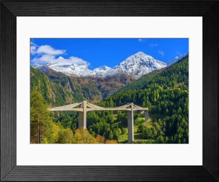 Framed Print : Ganter bridge of Simplon pass road, Valais, Switzerland Framed Print : Ganter bridge of Simplon pass road, Valais, Switzerland