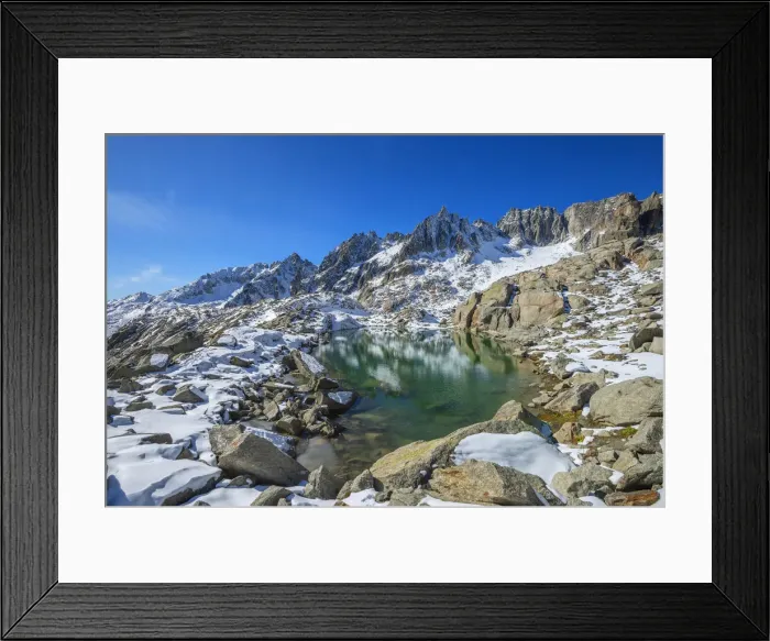 Framed Print : Lake Sidelen with Gr. Furkahorn, Uri, Switzerland Framed Print : Lake Sidelen with Gr. Furkahorn, Uri, Switzerland