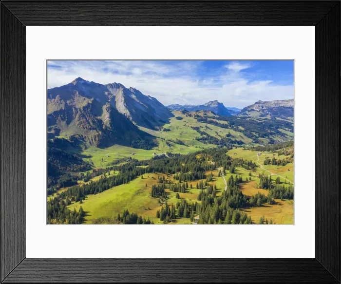 Framed Print : Aerial view from Glaubielen pass at Brienzer Rothorn, Obwalden, Switzerland Framed Print : Aerial view from Glaubielen pass at Brienzer Rothorn, Obwalden, Switzerland
