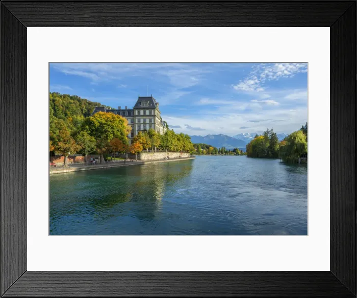 Framed Print : Thun with River Aare and art museum, Berner Oberland, Switzerland Framed Print : Thun with River Aare and art museum, Berner Oberland, Switzerland