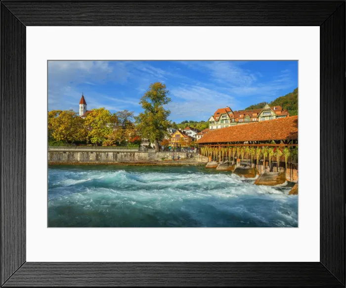 Framed Print : Thun with Scherzligschleuse and River Aare, Berner Oberland, Switzerland Framed Print : Thun with Scherzligschleuse and River Aare, Berner Oberland, Switzerland