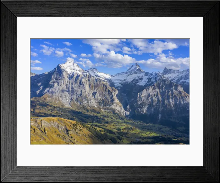 Framed Print : Aerial view on Wetterhorn, Schreckhorn and Finsteraarhorn, Grindelwald, Berner Oberland Framed Print : Aerial view on Wetterhorn, Schreckhorn and Finsteraarhorn, Grindelwald, Berner Oberland