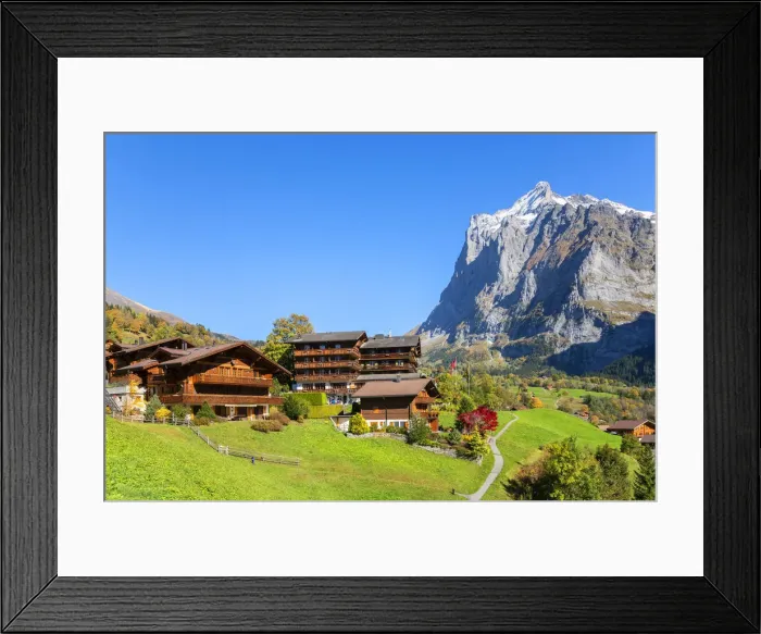 Framed Print : Grindelwald and Wetterhorn, Berner Oberland, Switzerland Framed Print : Grindelwald and Wetterhorn, Berner Oberland, Switzerland