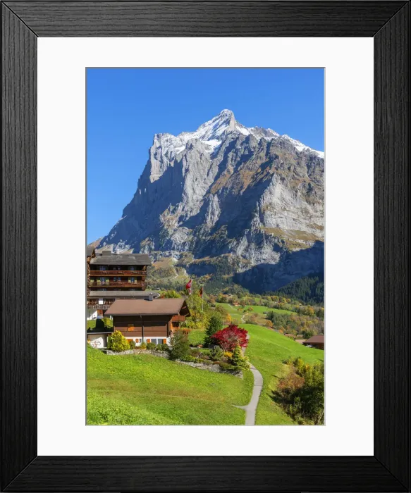 Framed Print : Grindelwald and Wetterhorn, Berner Oberland, Switzerland Framed Print : Grindelwald and Wetterhorn, Berner Oberland, Switzerland
