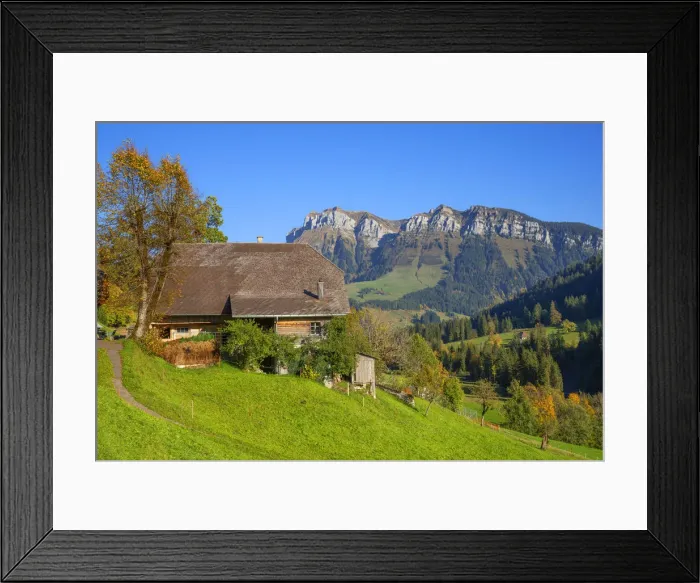 Framed Print : View on Hohgant with Eriz, Emmental, Berner Oberland, Switzerland Framed Print : View on Hohgant with Eriz, Emmental, Berner Oberland, Switzerland