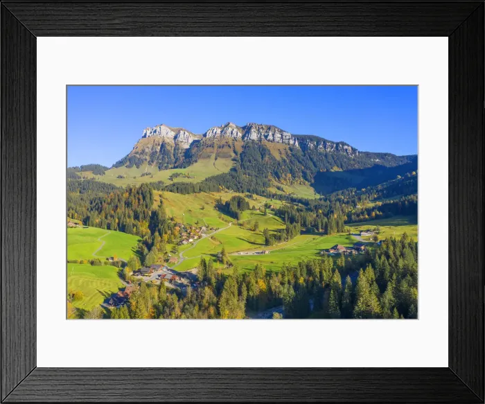Framed Print : Aerial view on Hohgant with Eriz, Emmental, Berner Oberland, Switzerland Framed Print : Aerial view on Hohgant with Eriz, Emmental, Berner Oberland, Switzerland