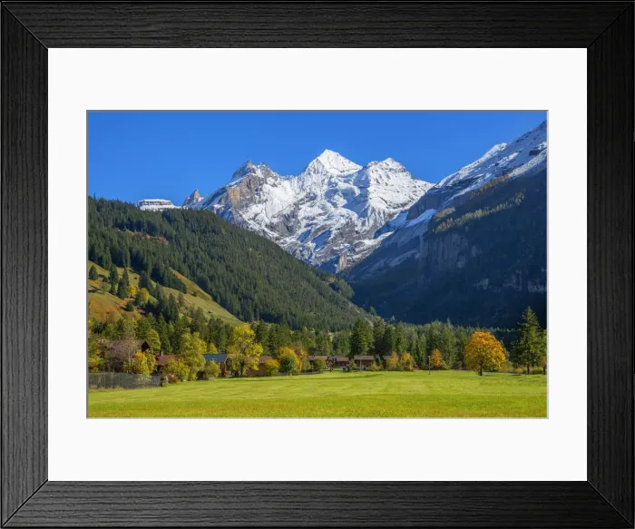 Framed Print : View from Kandersteg to the Blumlisalp mountain range, Berner Oberland, Switzerland Framed Print : View from Kandersteg to the Blumlisalp mountain range, Berner Oberland, Switzerland