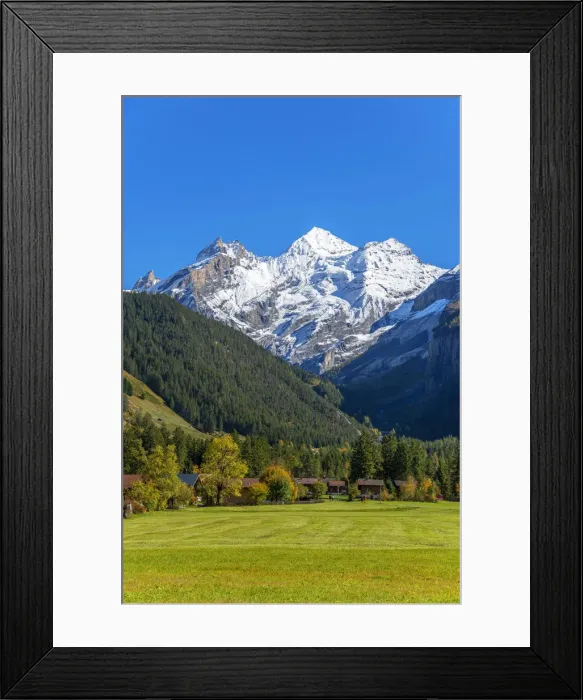 Framed Print : View from Kandersteg to the Blumlisalp mountain range, Berner Oberland, Switzerland Framed Print : View from Kandersteg to the Blumlisalp mountain range, Berner Oberland, Switzerland