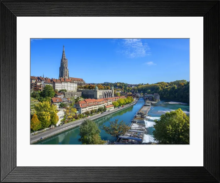 Framed Print : Berner Munster with Aare, Switzerland Framed Print : Berner Munster with Aare, Switzerland