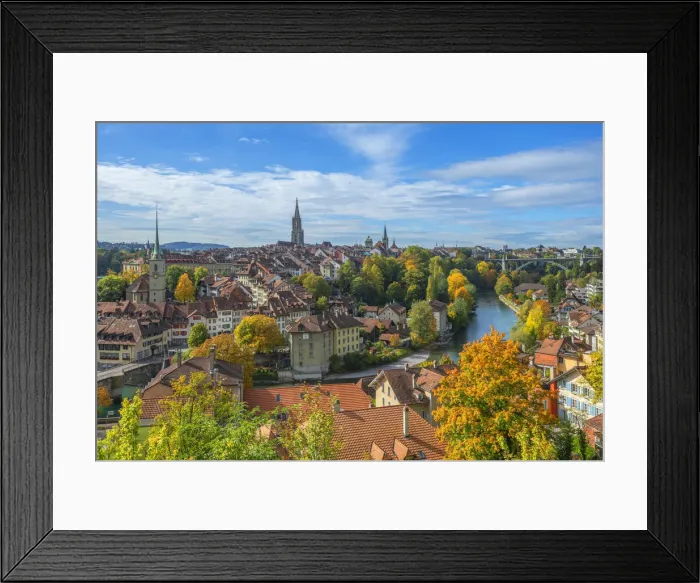 Framed Print : View on Berne with river Aare, Switzerland Framed Print : View on Berne with river Aare, Switzerland
