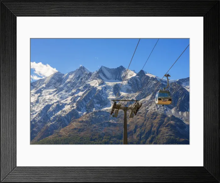 Framed Print : Hohss cable car at Kreuzboden with Mischabel mountain range, Ss-Grund, Valais Framed Print : Hohss cable car at Kreuzboden with Mischabel mountain range, Ss-Grund, Valais