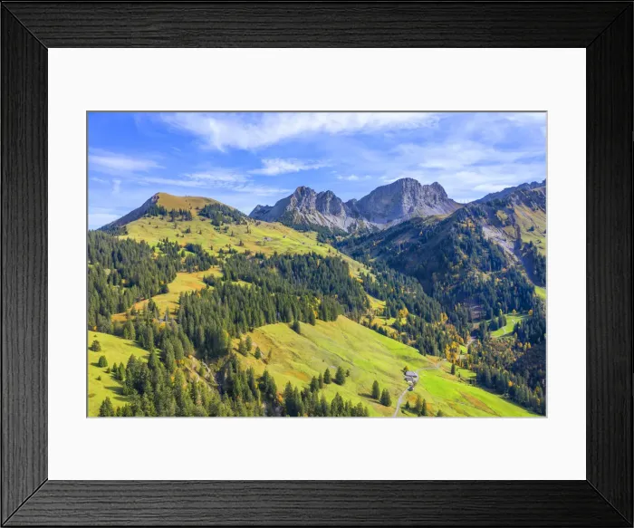 Framed Print : Aerial view from Glaubielen pass at Giswilerstock, Obwalden, Switzerland
