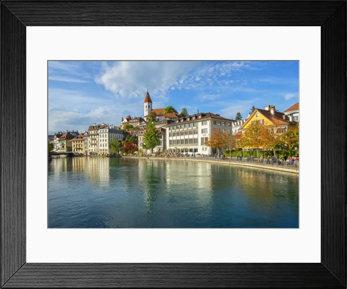 Framed Print : Thun with River Aare, Berner Oberland, Switzerland