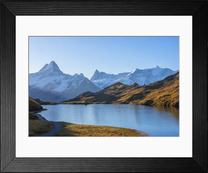 Framed Print : Morning view on Bachalpsee, Grindelwald, Berner Oberland, Switzerland