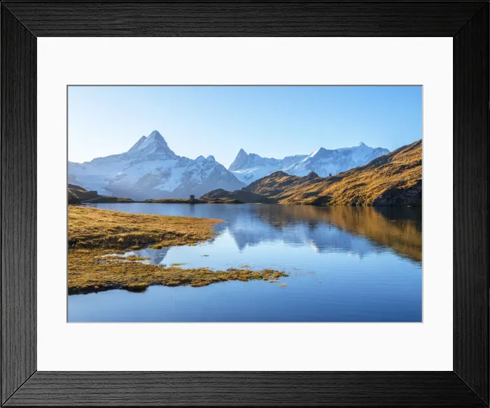 Framed Print : Morning view on Bachalpsee, Grindelwald, Berner Oberland, Switzerland