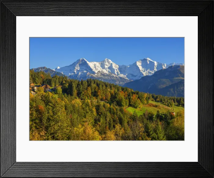 Framed Print : View from Beatenberg on Eiger, Monch and Jungfrau, Berner Oberland, Switzerland Framed Print : View from Beatenberg on Eiger, Monch and Jungfrau, Berner Oberland, Switzerland