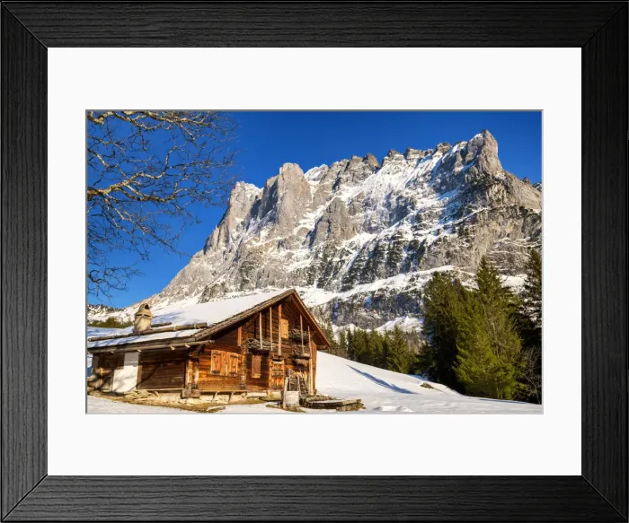 Framed Print : Wooden Barn & The Wetterhorn, Grindelwald, Berner Oberland, Switzerland Framed Print : Wooden Barn & The Wetterhorn, Grindelwald, Berner Oberland, Switzerland