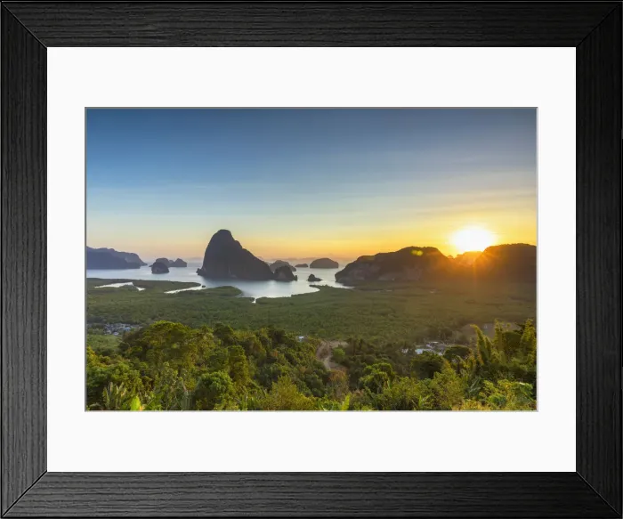 Framed Print : Ao Phang-nga National Park at sunrise, Phang Nga Province, Thailand Framed Print : Ao Phang-nga National Park at sunrise, Phang Nga Province, Thailand