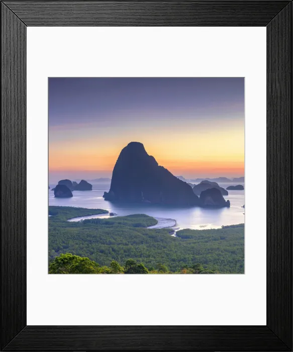 Framed Print : Ao Phang-nga National Park at sunrise, Phang Nga Province, Thailand Framed Print : Ao Phang-nga National Park at sunrise, Phang Nga Province, Thailand