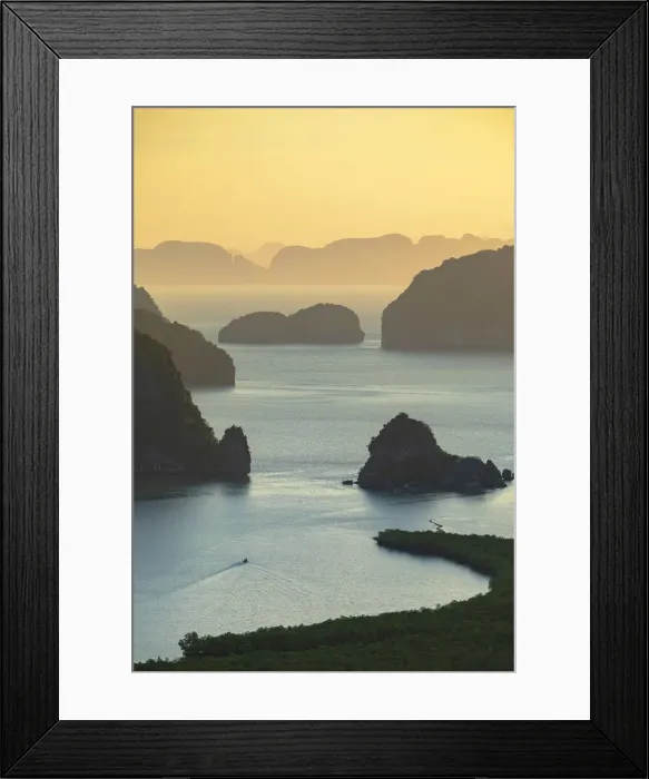 Framed Print : Ao Phang-nga National Park at sunrise, Phang Nga Province, Thailand Framed Print : Ao Phang-nga National Park at sunrise, Phang Nga Province, Thailand