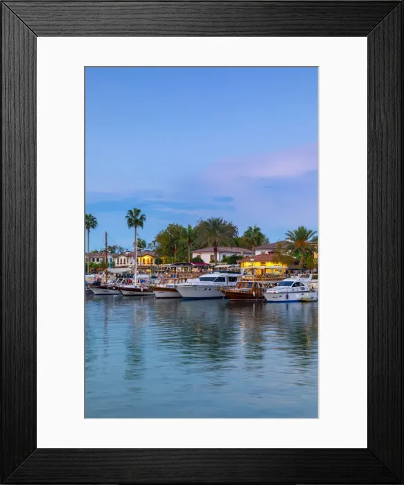Framed Print : Side Harbour at Dusk, Side, Turkey Framed Print : Side Harbour at Dusk, Side, Turkey