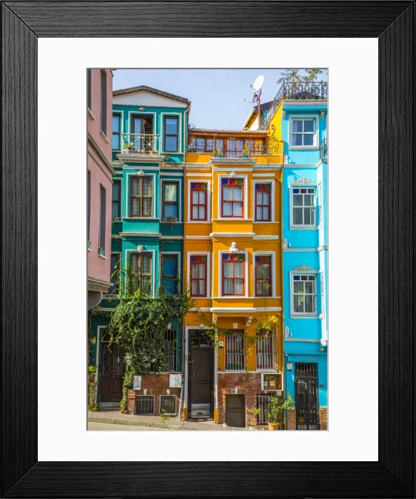 Framed Print : Colourful houses, Balat district, Istanbul, Turkey Framed Print : Colourful houses, Balat district, Istanbul, Turkey