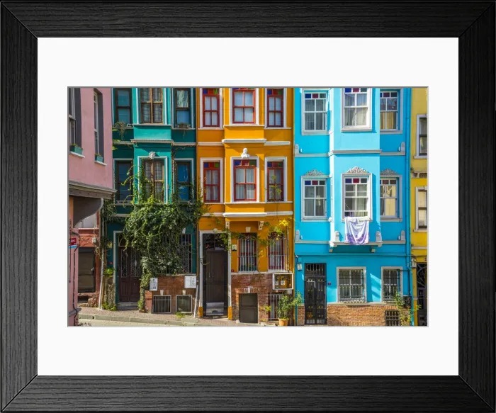 Framed Print : Colourful houses, Balat district, Istanbul, Turkey Framed Print : Colourful houses, Balat district, Istanbul, Turkey