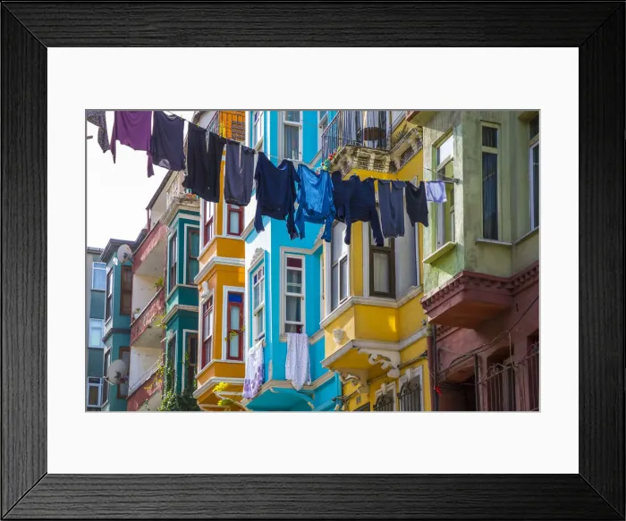 Framed Print : Colourful houses, Balat district, Istanbul, Turkey Framed Print : Colourful houses, Balat district, Istanbul, Turkey