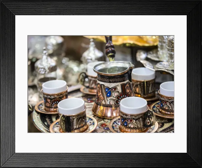 Framed Print : Coffe set, Grand Bazaar, Istanbul, Turkey Framed Print : Coffe set, Grand Bazaar, Istanbul, Turkey