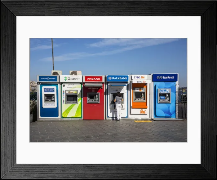 Framed Print : ATMs (cash machines) Istanbul, Turkey Framed Print : ATMs (cash machines) Istanbul, Turkey
