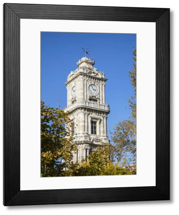 Framed Print : Clock tower, Dolmabahce Palace, Besiktas, Istanbul, Turkey